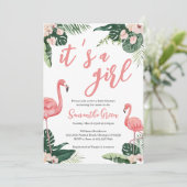 Flamingo Baby Shower Einladung (Stehend Vorderseite)