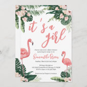 Flamingo Baby Shower Einladung (Vorne/Hinten)