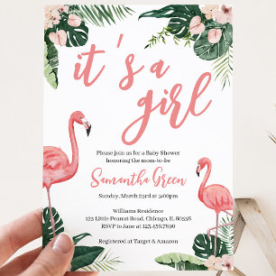 Flamingo Baby Shower Einladung
