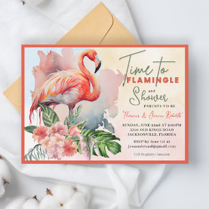 Flamingo Baby Shower Einladung
