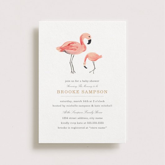 Flamingo Baby Shower Einladung