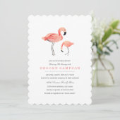 Flamingo Baby Shower Einladung (Stehend Vorderseite)