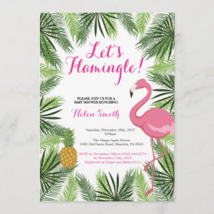 Flamingo Baby Shower Einladung Lass Flamingle