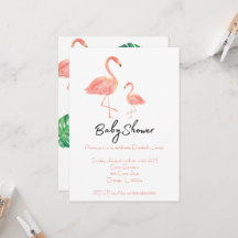 Flamingo Baby Shower Invites
