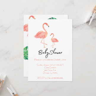 Flamingo Baby Shower Invites Einladung