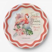 Flamingo Baby Shower Pappteller (Vorderseite)