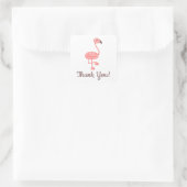 Flamingo Baby Shower Vielen Dank Quadratischer Aufkleber (Tasche)