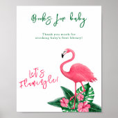 Flamingo Babydusche Bücher für Kinder Poster (Vorne)