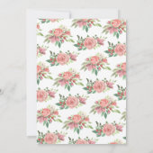 Flamingo Babydusche, moderne, floralrosa Flamingo Einladung (Rückseite)