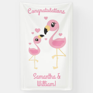 Flamingo Babydusche Niedlich Tropical Banner