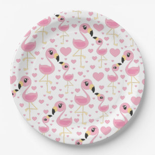Flamingo Babydusche Niedlich Tropical Pappteller