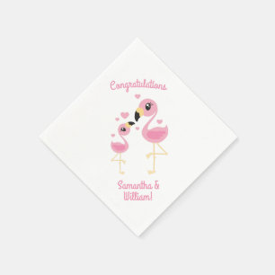 Flamingo Babydusche Niedlich Tropical Serviette