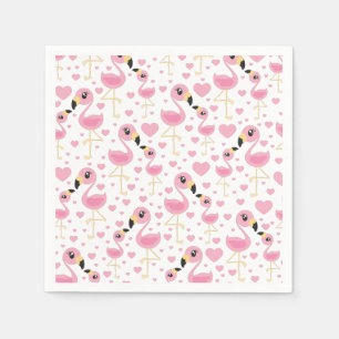 Flamingo Babydusche Niedlich Tropical Serviette