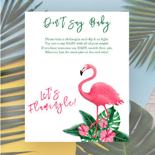 Flamingo Babydusche Sagen Sie nicht Babyspiel Poster