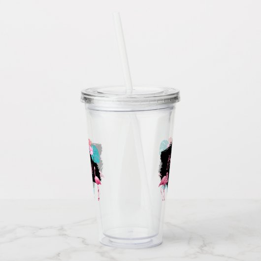 Flamingo Bachelorette Bridal Flock ID930 Acryltrinkbecher (Links)