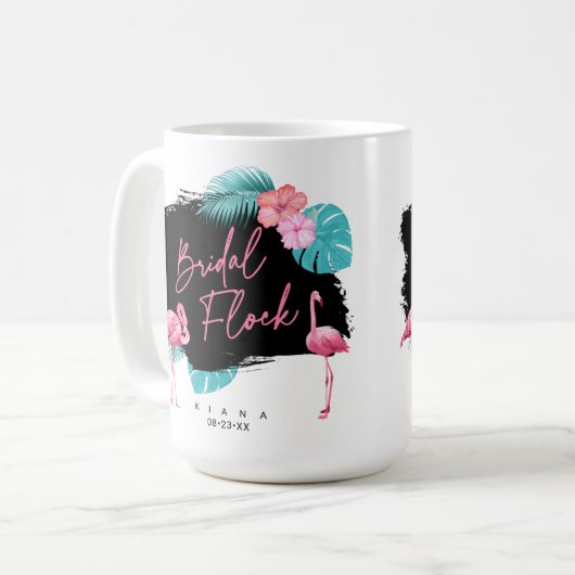 Flamingo Bachelorette Bridal Flock ID930 Kaffeetasse (Vorderseite Links)