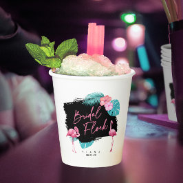 Flamingo Bachelorette Bridal Flock ID930 Pappbecher