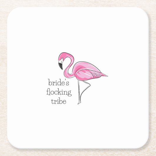 Flamingo Bachelorette Bridesmaid Flocking Tribe Rechteckiger Pappuntersetzer (Vorderseite)