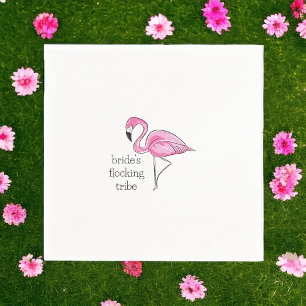 Flamingo Bachelorette Bridesmaid Flocking Tribe Serviette