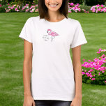 Flamingo Bachelorette Bridesmaid Flocking Tribe T-Shirt<br><div class="desc">Suchen Sie ein lustiges und einzigartiges Shirt für Ihren Junggeselinnen-Abschied? Karo dieses Flamingo Bride's Flocking Tribe Shirt! Es ist perfekt für das Wochenende eines Mädchens oder als Gastgeschenk. Das rosa Flamingo-Design ist auch für andere Elemente im PageCreativeDesigns-Store verfügbar.</div>