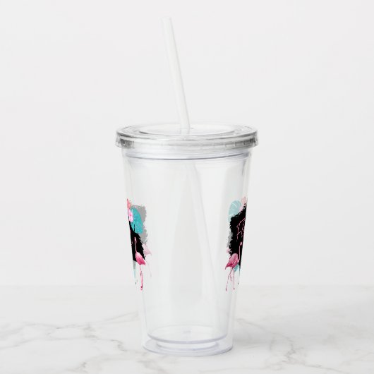 Flamingo Bachelorette Flocking Bride V2 ID930 Acryltrinkbecher (Links)