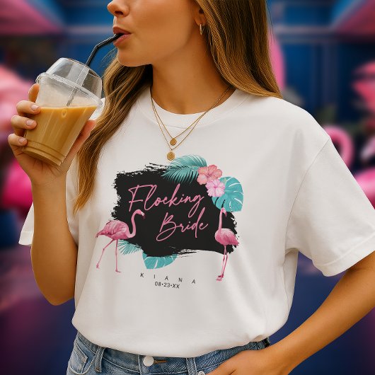 Flamingo Bachelorette Flocking Bride V2 ID930 T-Shirt
