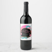 Flamingo Bachelorette Flocking Fantastic V1 ID930 Weinetikett (Vorderseite)