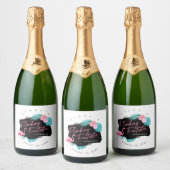 Flamingo Bachelorette Flocking Fantastic V2 ID930 Schaumweinetikett (Flaschen)