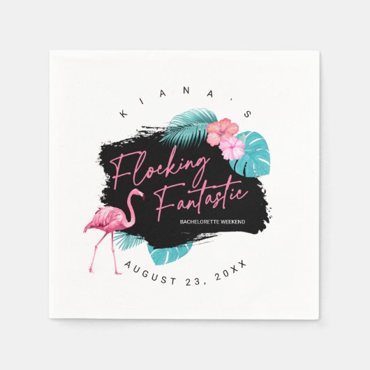 Flamingo Bachelorette Flocking Fantastic V2 ID930 Serviette (Vorderseite)