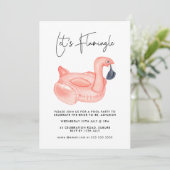 Flamingo Bachelorette Pool Party Einladung (Stehend Vorderseite)