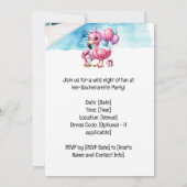 Flamingo Bachelorette Pool Party Einladung (Rückseite)