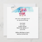Flamingo Bachelorette Pool Party Save The Date (Rückseite)