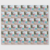 Flamingo Ballerina In a Pink Tutu On the Beach Geschenkpapier (Flach)