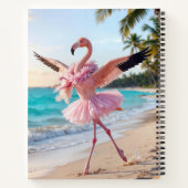 Flamingo Ballerina In a Pink Tutu On the Beach Notizblock (Rückseite)