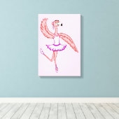 Flamingo Ballerina Leinwanddruck (Insitu (Holzboden))