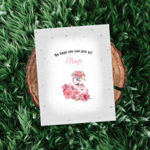 Flamingo Ballerina Silver Baby Dusche UAWG