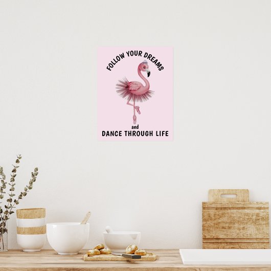 Flamingo Ballet Dancer Poster (Küche)