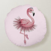 Flamingo Ballet Dancer Rundes Kissen (Rückseite)