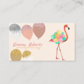 Flamingo Balloons Moderne Veranstaltungsplanung Visitenkarte (Vorderseite)