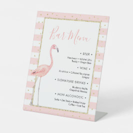 Flamingo Bar Menu 2 Pedestal Zeichen Sockelschild