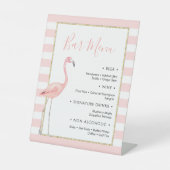 Flamingo Bar Menu Pedestal Sign Sockelschild (Vorderseite)