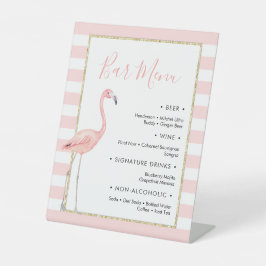 Flamingo Bar Menu Pedestal Sign Sockelschild