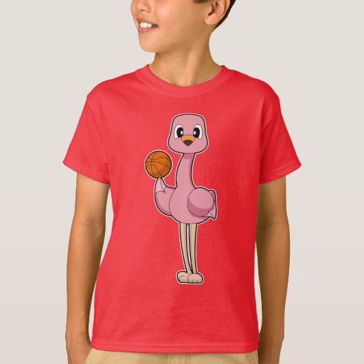 Flamingo Basketball-Spieler Basketball T-Shirt (Vorderseite)