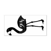 Flamingo Bass Clef Rubber Briefmarke (gegenüberges Gummistempel (Prägung)