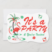 Flamingo Baubles Party Einladung (Vorderseite)