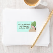 Flamingo Beach Baby mit Flip Flops Adressaufkleber (Insitu)