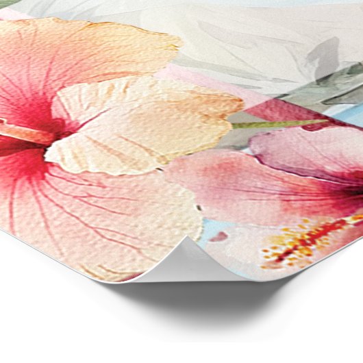 Flamingo Beach Brautparty Plakat (Ecke)