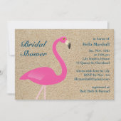Flamingo Beach Bridal Dusche Einladung (Vorderseite)
