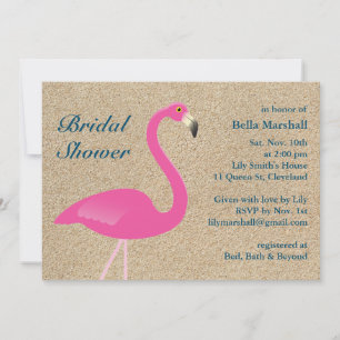 Flamingo Beach Bridal Dusche Einladung