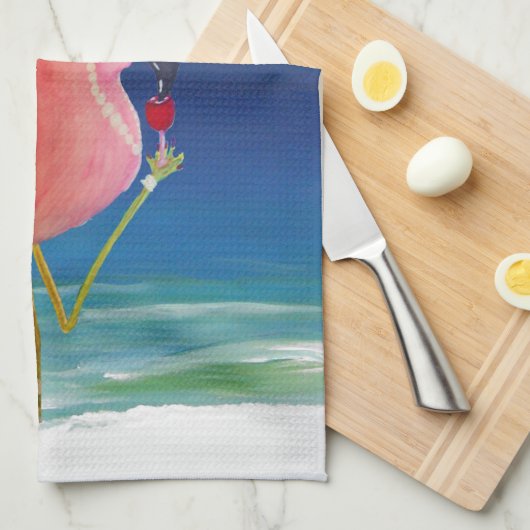 Flamingo Beach Cocktail Handtuch (Viertel Falte)